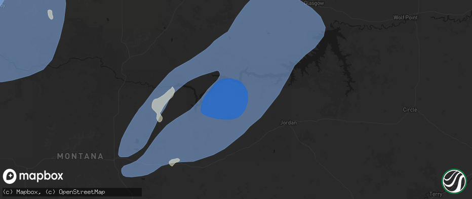 Hail map in Brusett, MT on May 13, 2026
