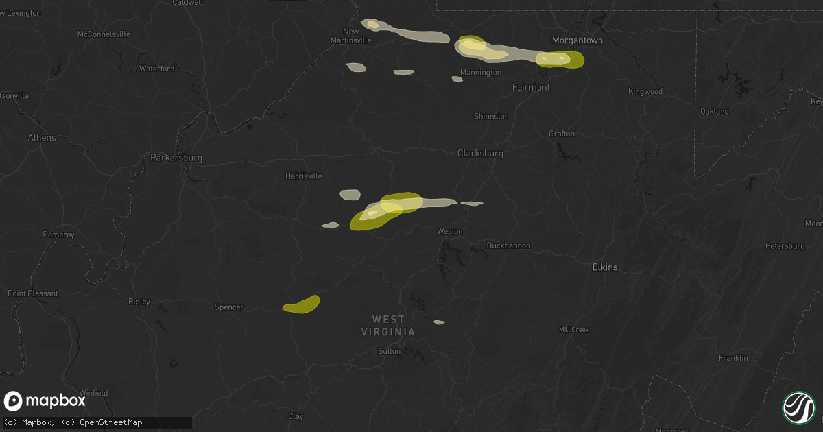 Hail map in Camden, WV on May 13, 2026