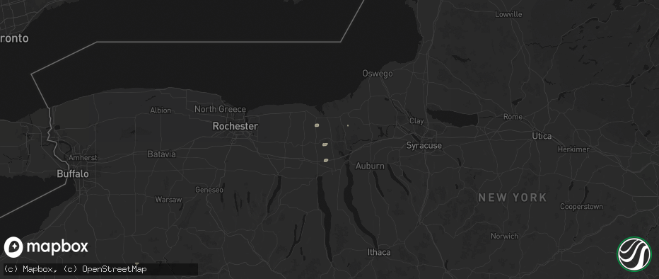 Hail map in Clyde, NY on May 13, 2026