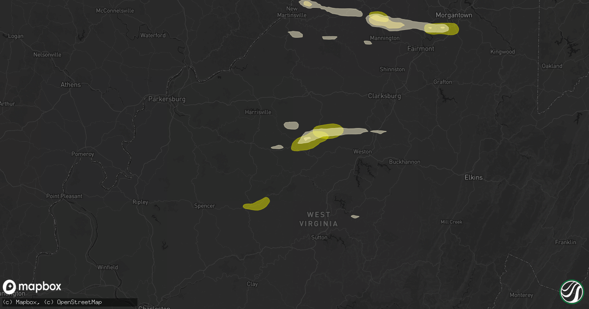 Hail map in Coxs Mills, WV on May 13, 2026