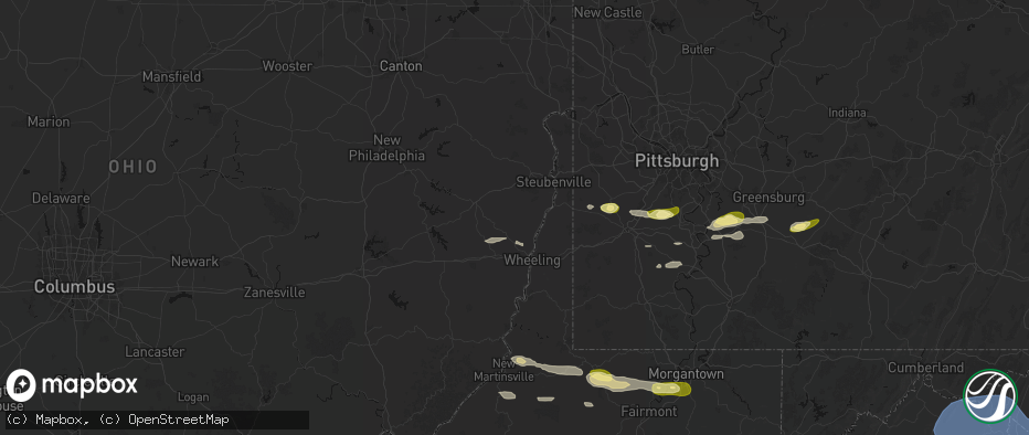 Hail map in Dillonvale, OH on May 13, 2026