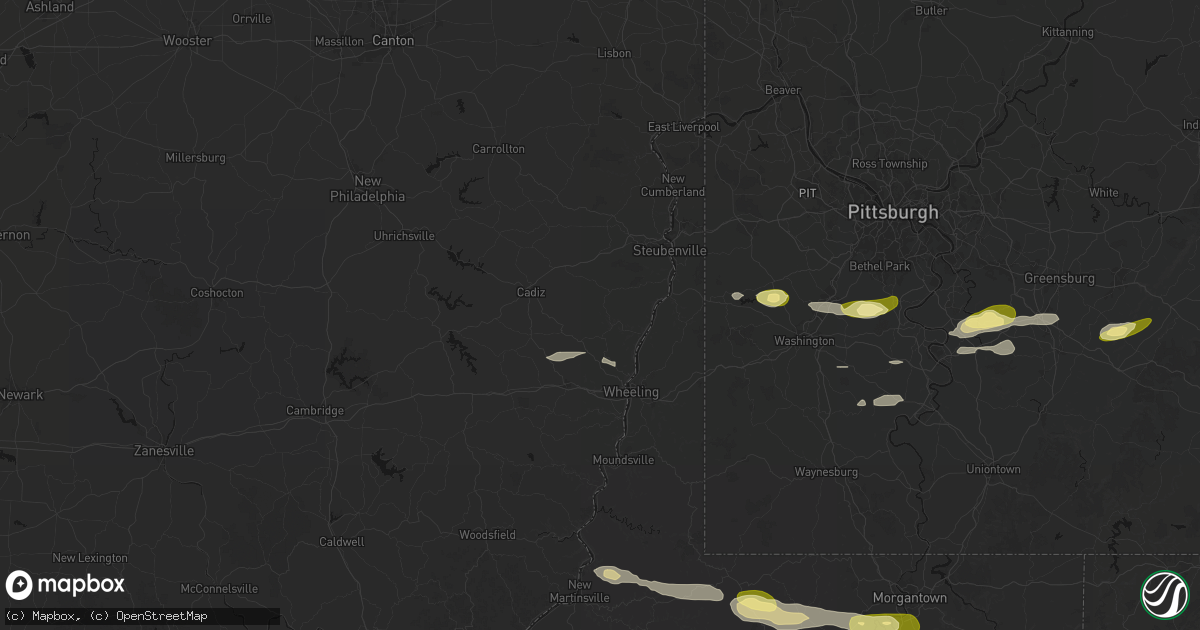 Hail map in Dillonvale, OH on May 13, 2026