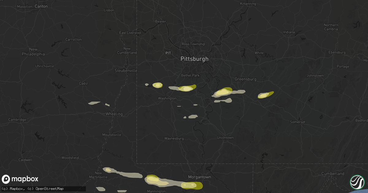 Hail map in Eighty Four, PA on May 13, 2026