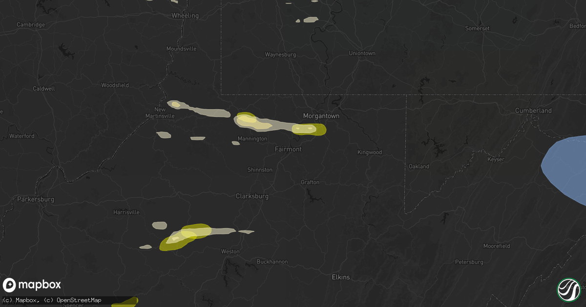 Hail map in Fairmont, WV on May 13, 2026