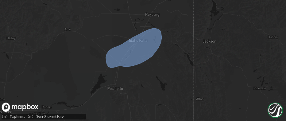 Hail map in Firth, ID on May 13, 2026