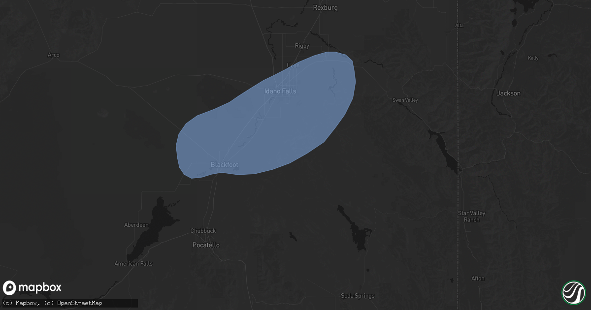 Hail map in Firth, ID on May 13, 2026