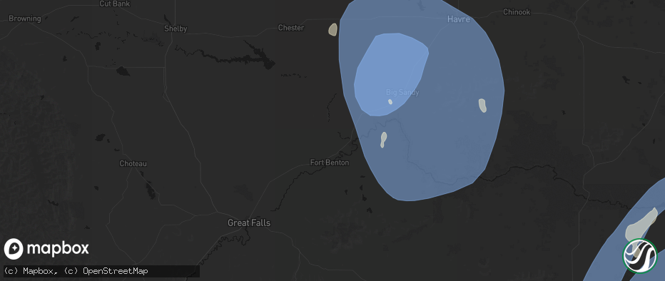 Hail map in Fort Benton, MT on May 13, 2026