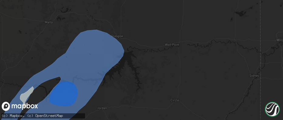 Hail map in Fort Peck, MT on May 13, 2026