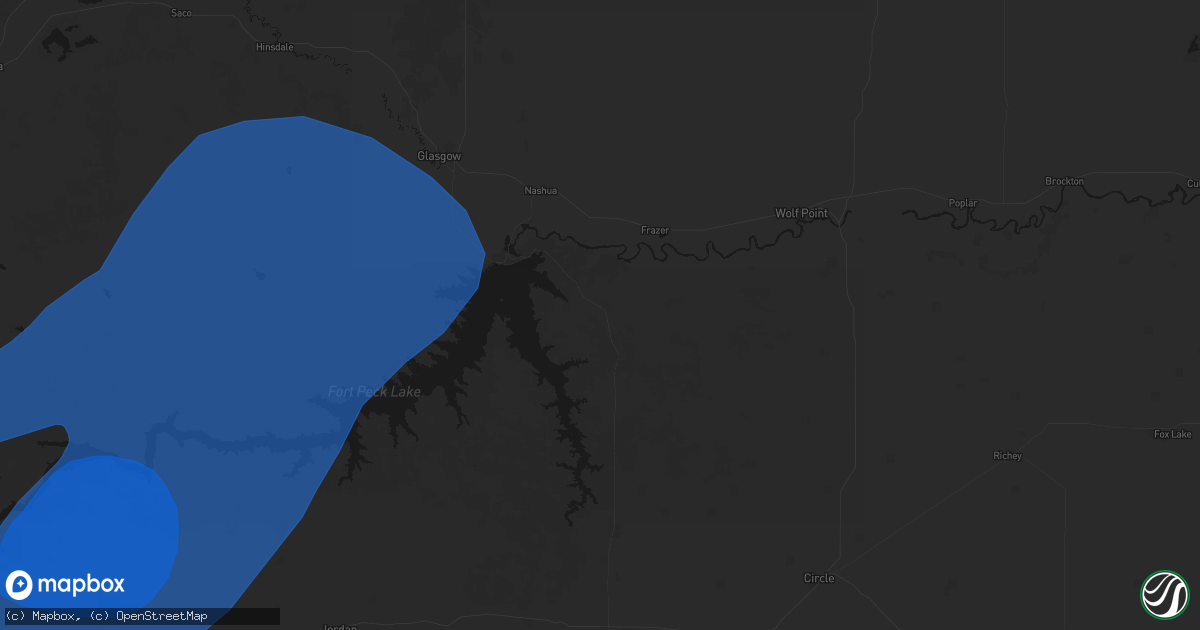 Hail map in Fort Peck, MT on May 13, 2026