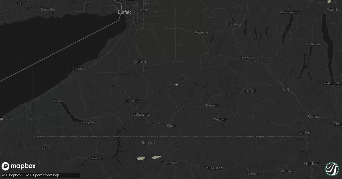 Hail map in Franklinville, NY on May 13, 2026