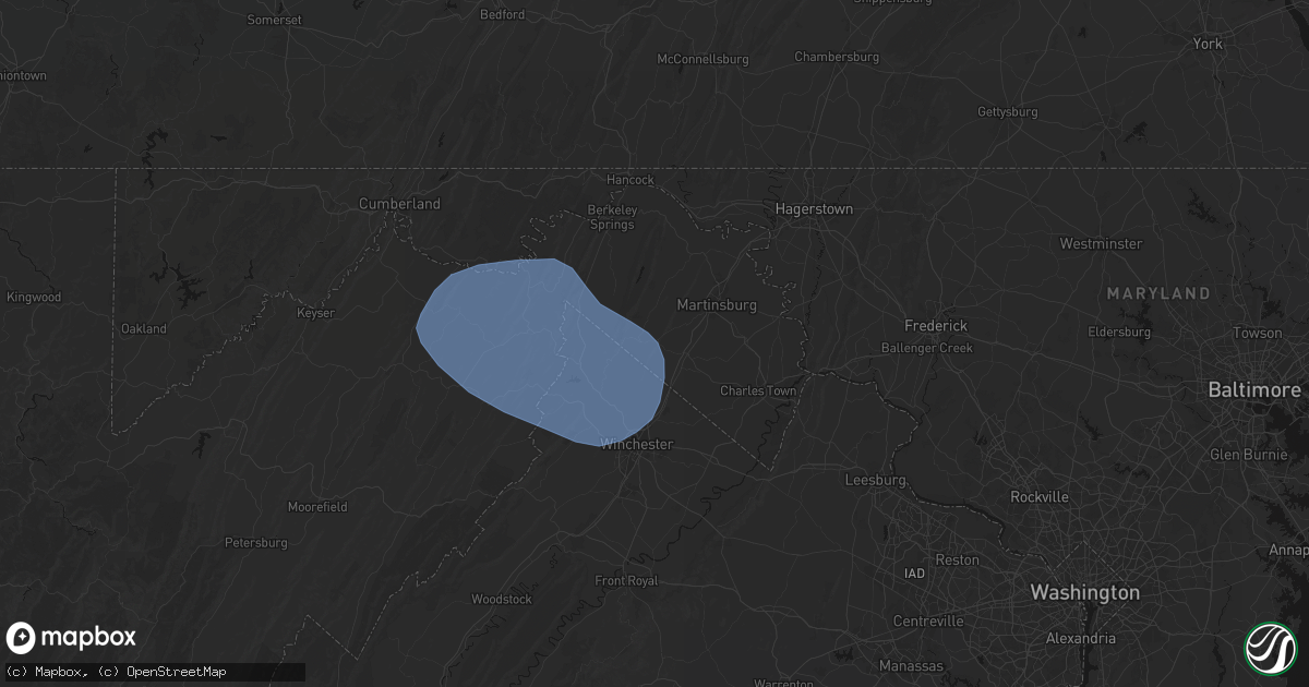 Hail map in Gerrardstown, WV on May 13, 2026