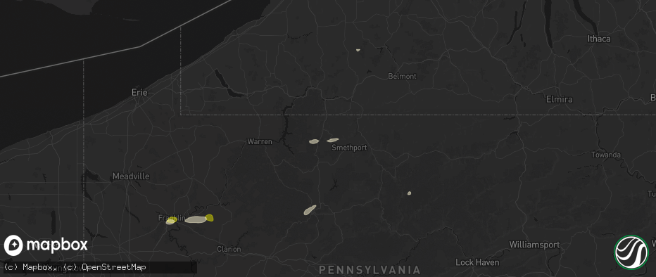 Hail map in Gifford, PA on May 13, 2026