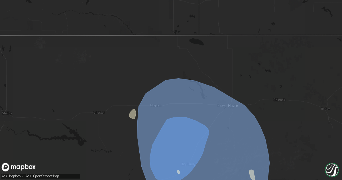Hail map in Gildford, MT on May 13, 2026