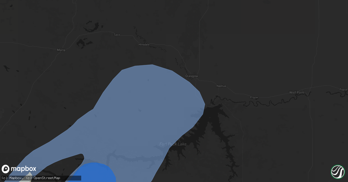 Hail map in Glasgow, MT on May 13, 2026
