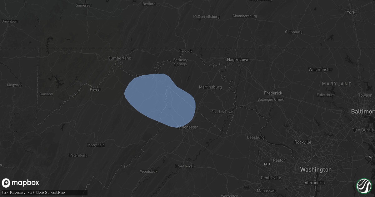 Hail map in Glengary, WV on May 13, 2026