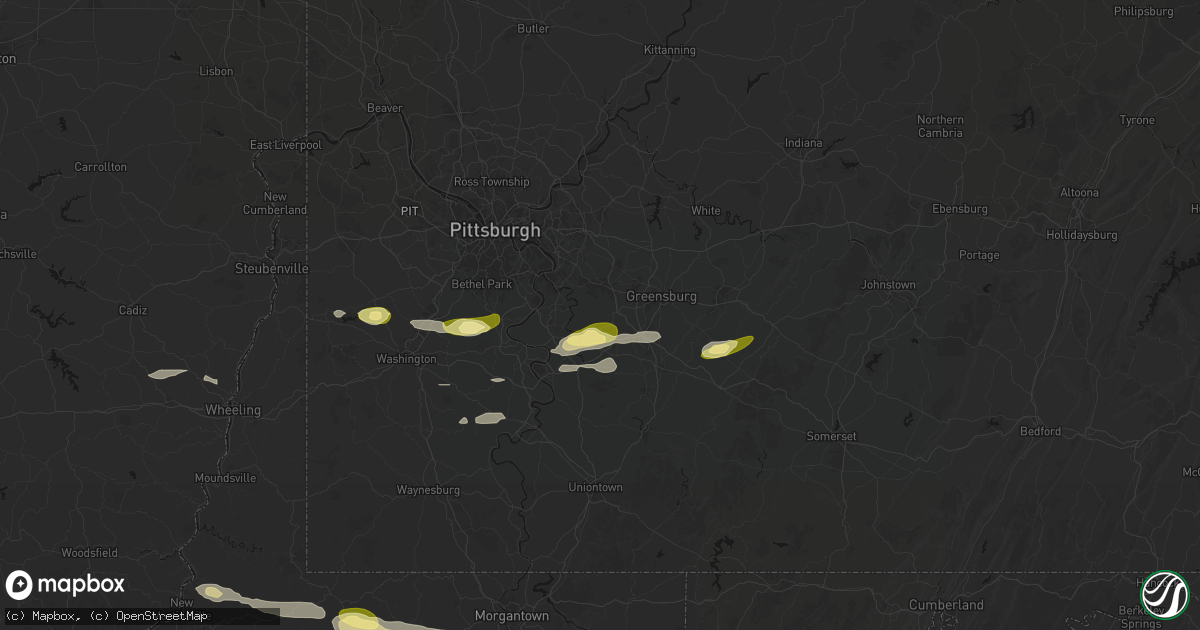 Hail map in Herminie, PA on May 13, 2026