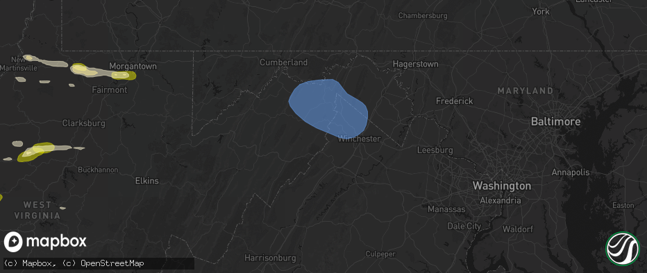 Hail map in High View, WV on May 13, 2026