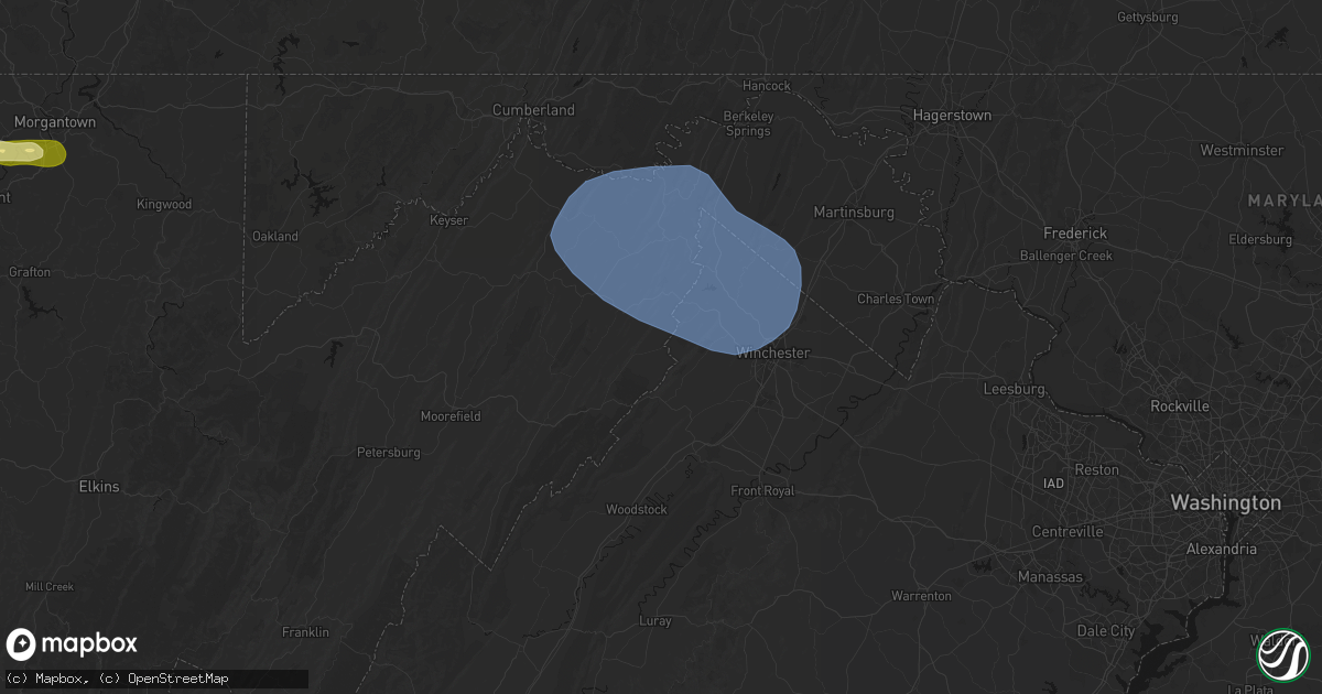 Hail map in High View, WV on May 13, 2026