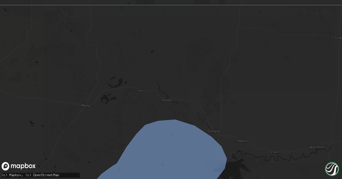 Hail map in Hinsdale, MT on May 13, 2026