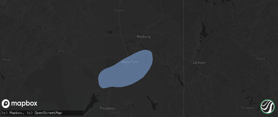 Hail map in Idaho Falls, ID on May 13, 2026