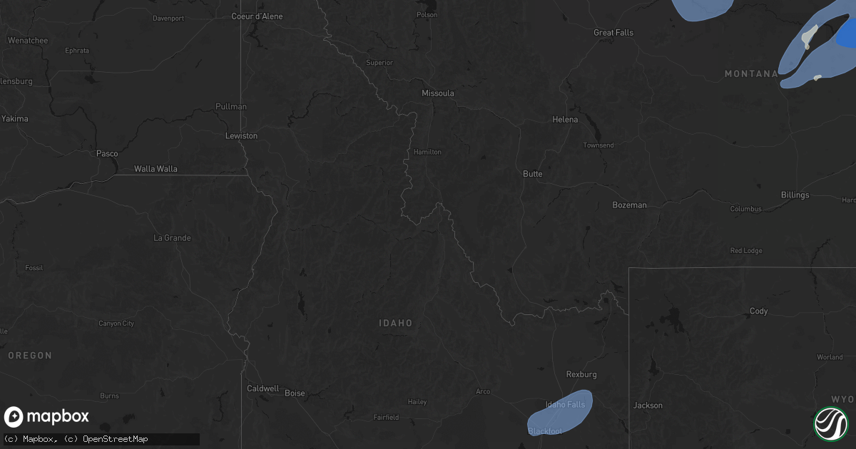 Hail map in Idaho on May 13, 2026