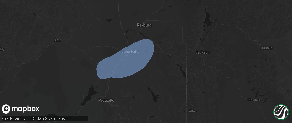 Hail map in Iona, ID on May 13, 2026