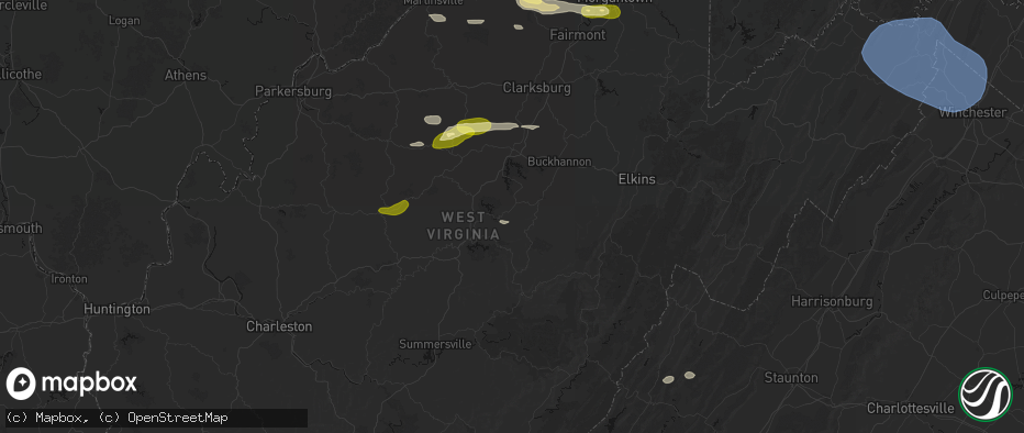 Hail map in Ireland, WV on May 13, 2026