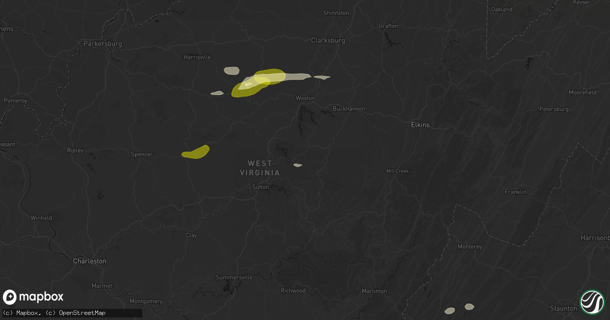 Hail map in Ireland, WV on May 13, 2026