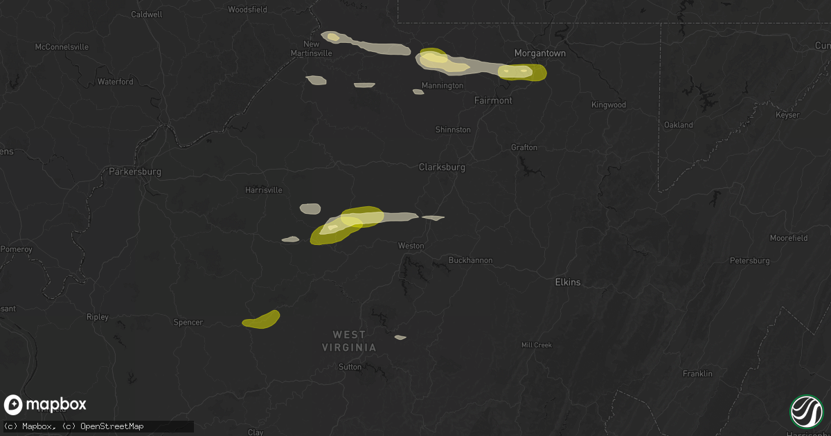 Hail map in Jane Lew, WV on May 13, 2026
