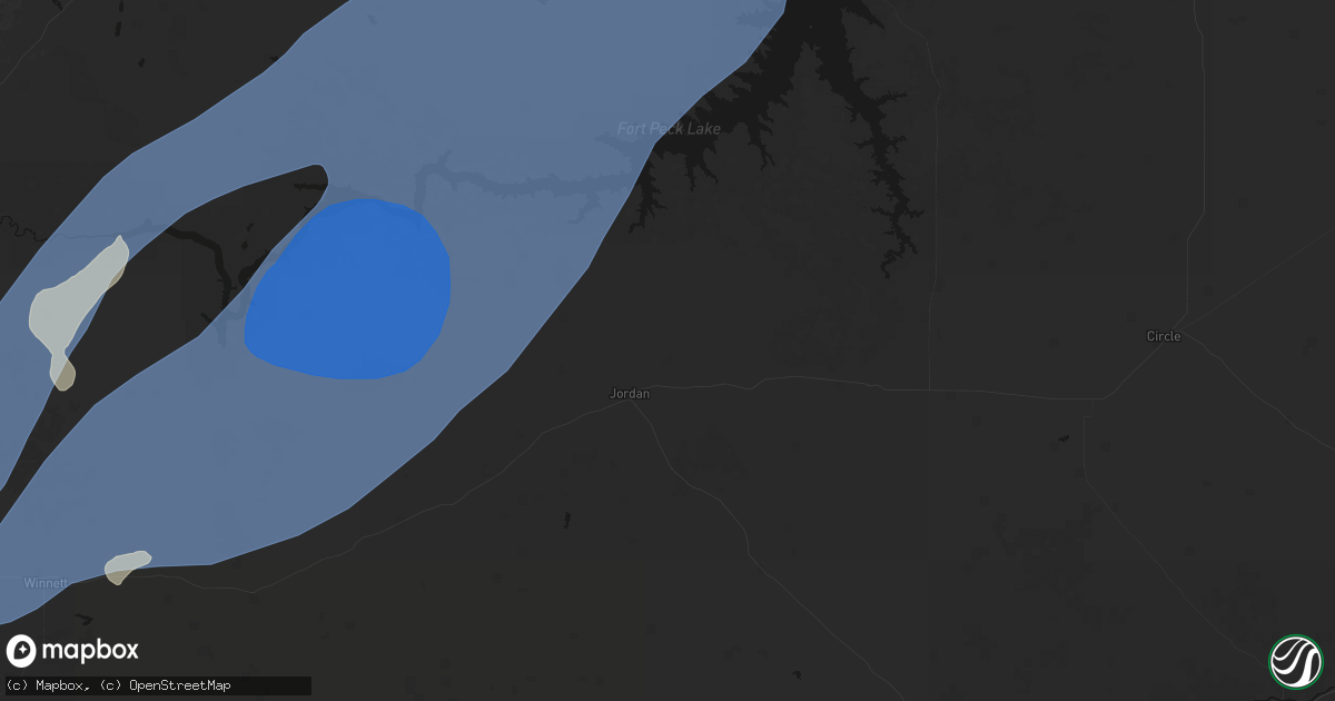 Hail map in Jordan, MT on May 13, 2026