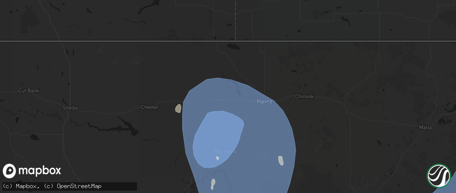 Hail map in Kremlin, MT on May 13, 2026