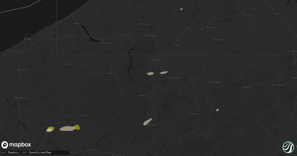 Hail map in Lewis Run, PA on May 13, 2026