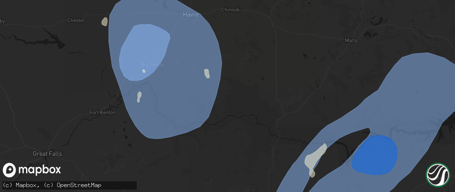 Hail map in Lloyd, MT on May 13, 2026