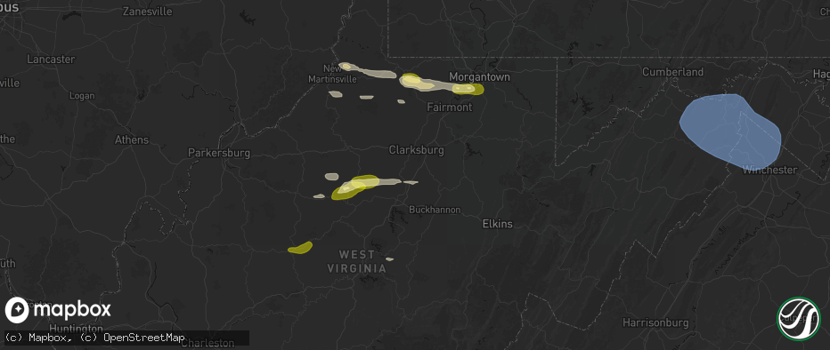 Hail map in Lost Creek, WV on May 13, 2026