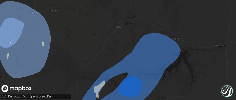 Hail map in Malta, MT on May 13, 2026