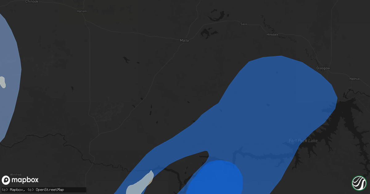Hail map in Malta, MT on May 13, 2026