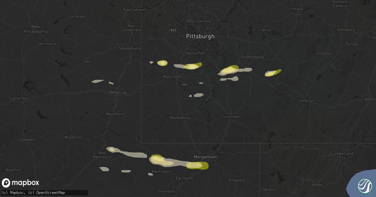 Hail map in Marianna, PA on May 13, 2026