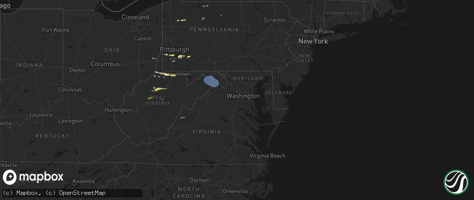 Hail map in Maryland on May 13, 2026