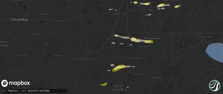 Hail map in Middlebourne, WV on May 13, 2026
