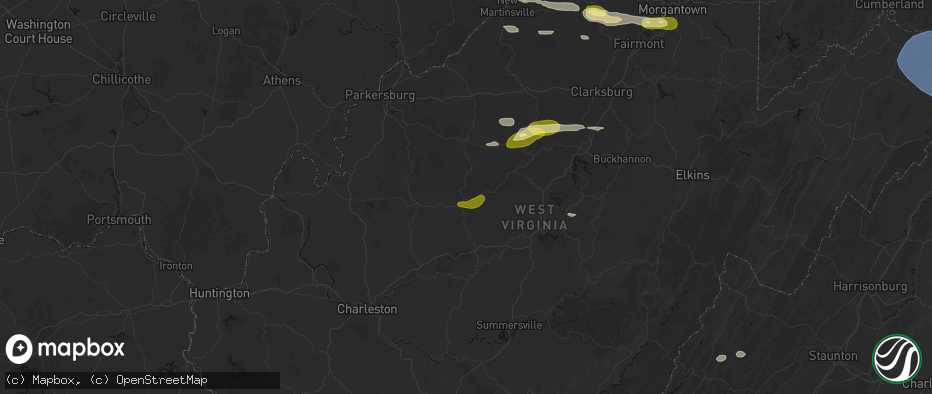 Hail map in Millstone, WV on May 13, 2026