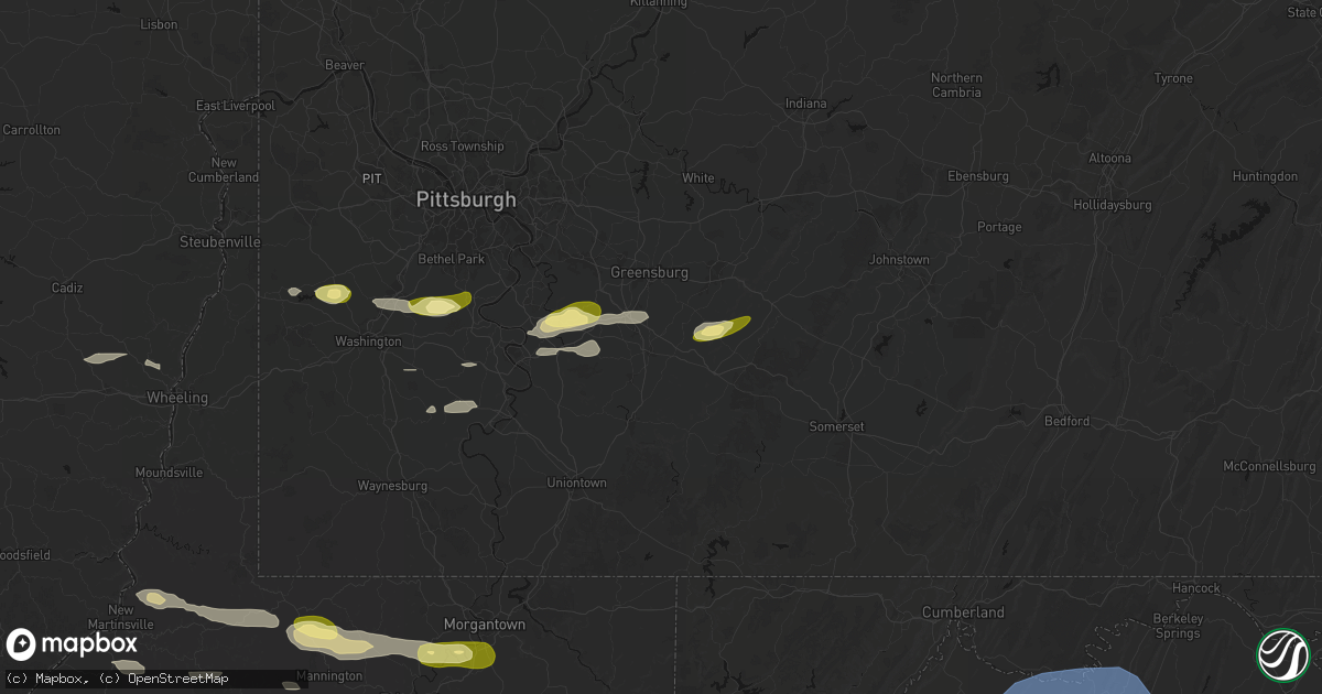 Hail map in Mount Pleasant, PA on May 13, 2026