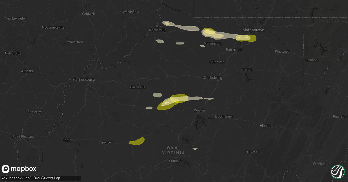 Hail map in New Milton, WV on May 13, 2026
