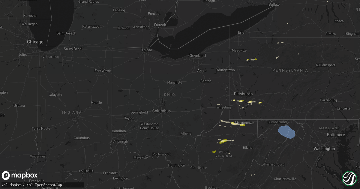 Hail map in Ohio on May 13, 2026