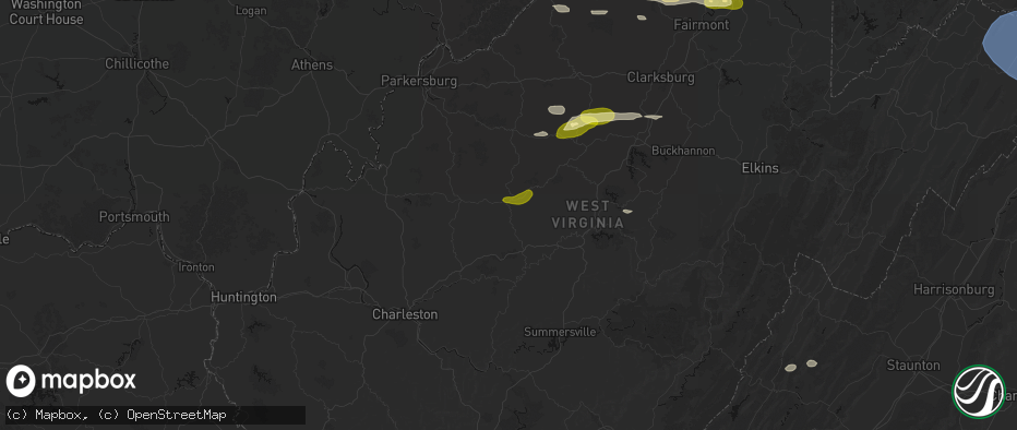 Hail map in Orma, WV on May 13, 2026