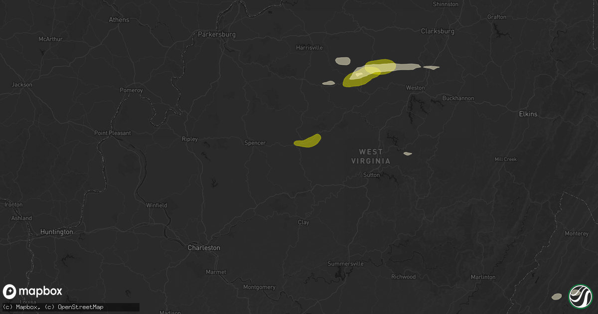 Hail map in Orma, WV on May 13, 2026