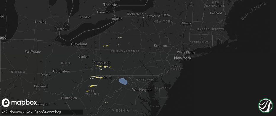 Hail map in Pennsylvania on May 13, 2026