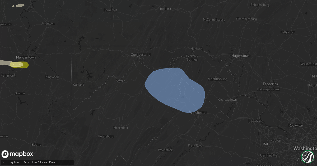 Hail map in Points, WV on May 13, 2026