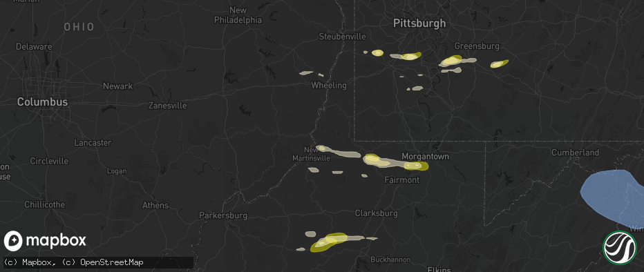 Hail map in Proctor, WV on May 13, 2026