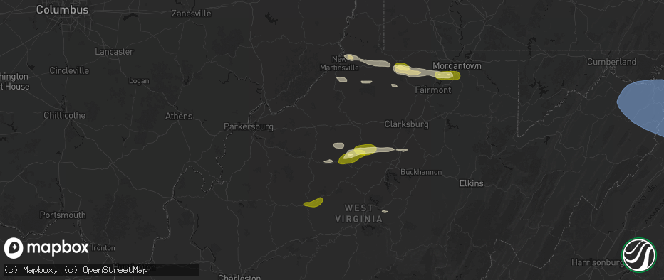 Hail map in Pullman, WV on May 13, 2026