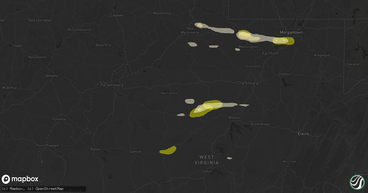 Hail map in Pullman, WV on May 13, 2026
